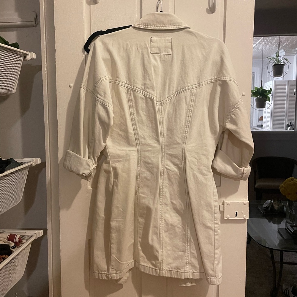 ASOS Cream Button-Front Mini Dress - Picture 6 of 9